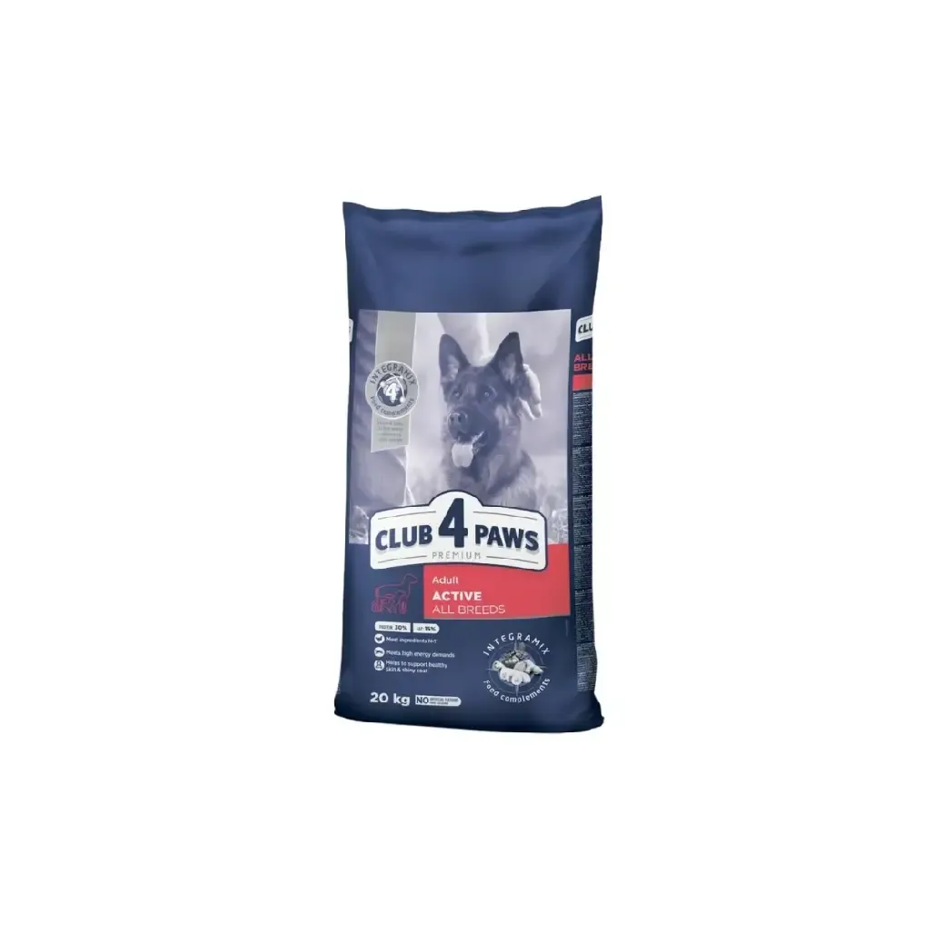 CLUB 4 PAWS Premium For Adult Dogs Active 20kg