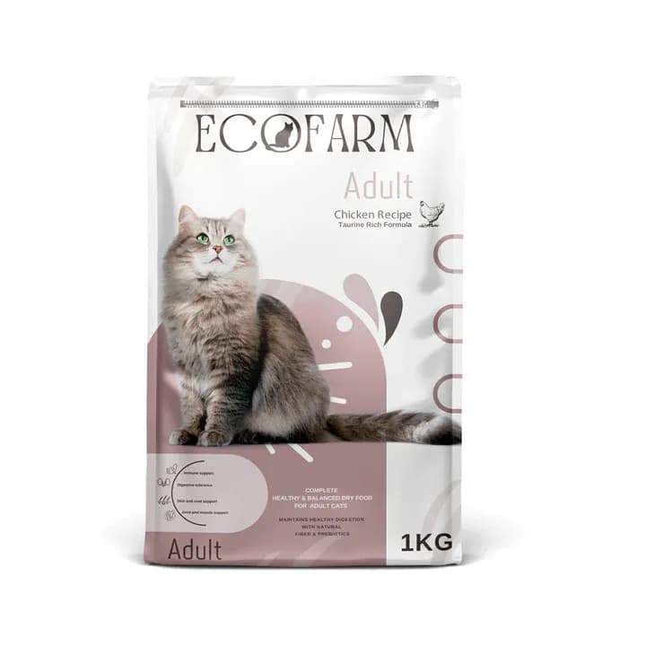 Eco farm premium dry food for adult cat with chicken 1kg