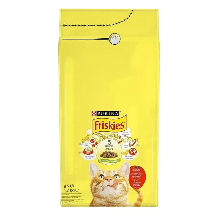 Purina Friskies with Beef, Chicken and Vegetables Cat Dry food 1.7Kg