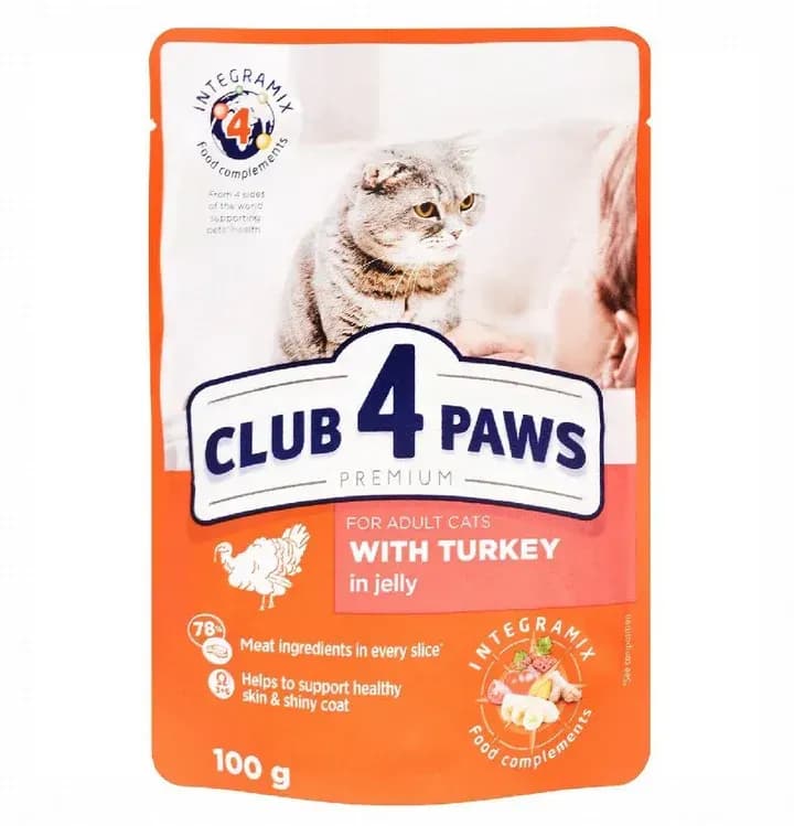 Club 4 Paws Wet Food pouch  turkey in gravy 100g