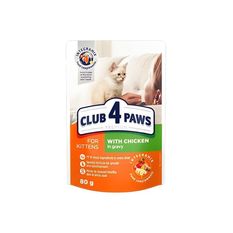 Club 4 Paws Wet Food pouch  chicken kitten 80g