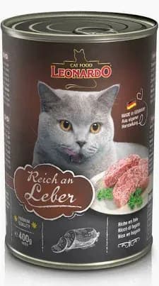 LEONARDO Cat Food rich in liver 400g طعام قطط رطب غني بالكبد
