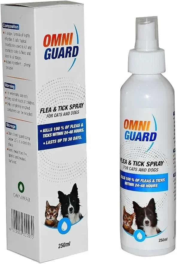 omni guard dandex flea & tick spray for cats and dogs 250 ml