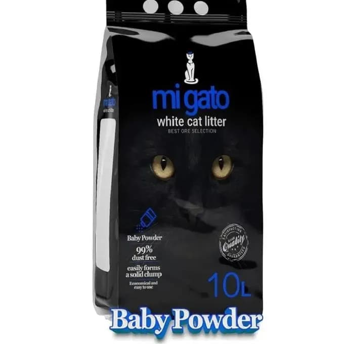 mi gato white cat litter 10L (baby powder-green apple-lavender-jasmine)