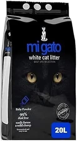mi gato white cat litter 20L (baby powder-green apple-lavender-jasmine)