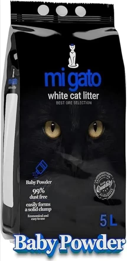 mi gato white cat litter 5L (baby powder-green apple-lavender-jasmine)