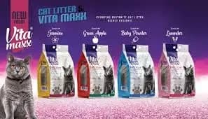 vita max cat litter 5l (lavender-baby powder-green apple-jasmine)
