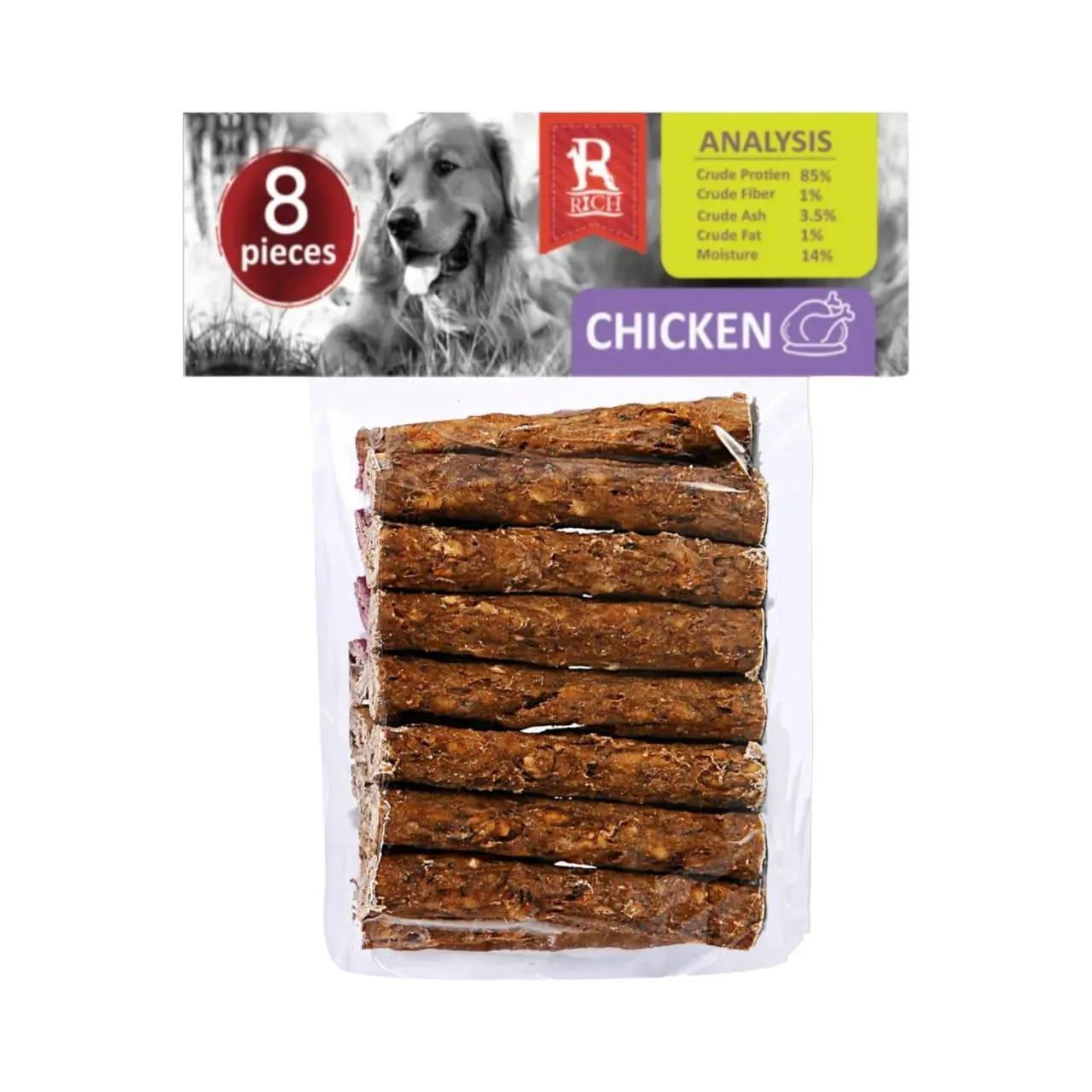 Rich Chicken Chew Bones for Dogs – 8 Pieces
