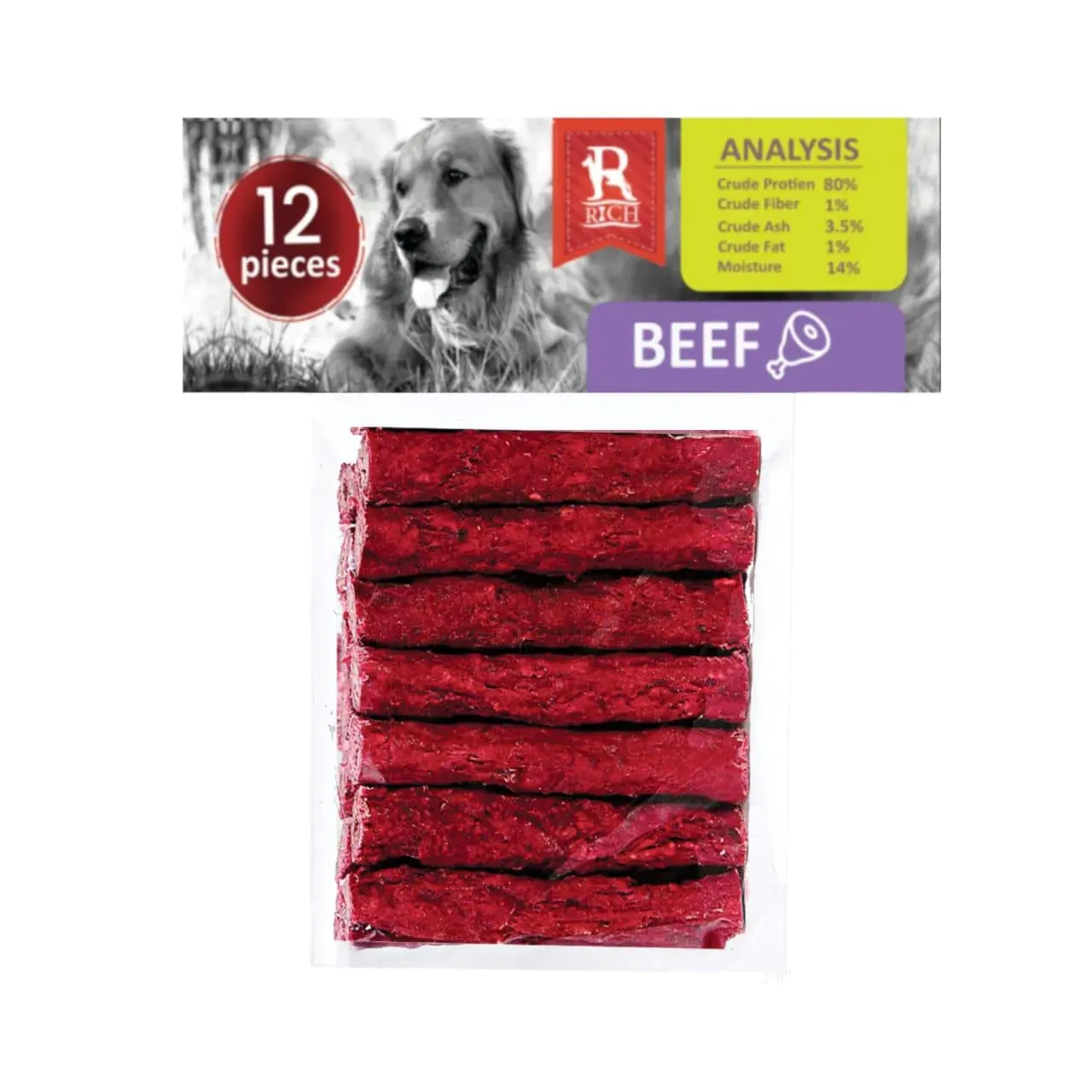 Rich beef Chew Bones for Dogs (12 pieces)