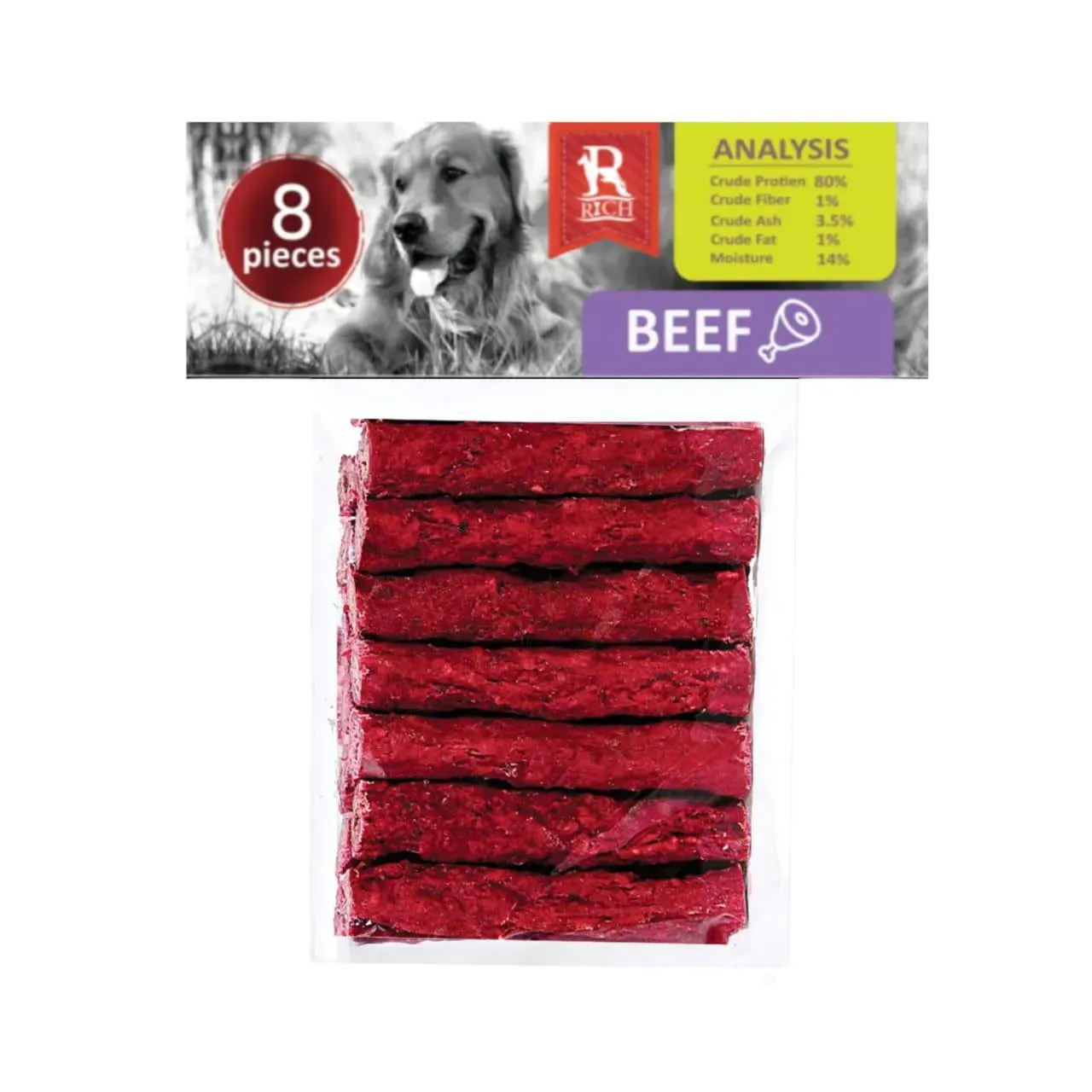Rich beef Chew Bones for Dogs (8 pieces)