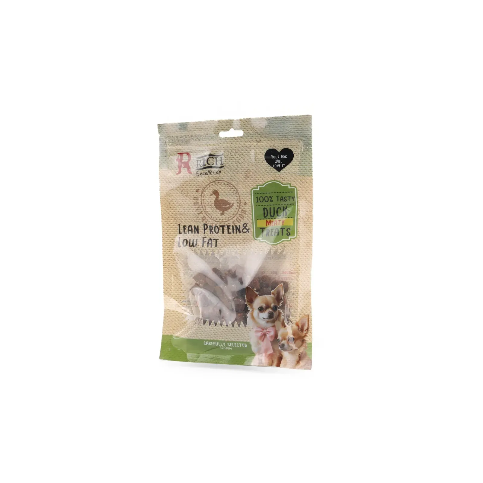 rich lean protein & low fat duck meaty treats for dogs